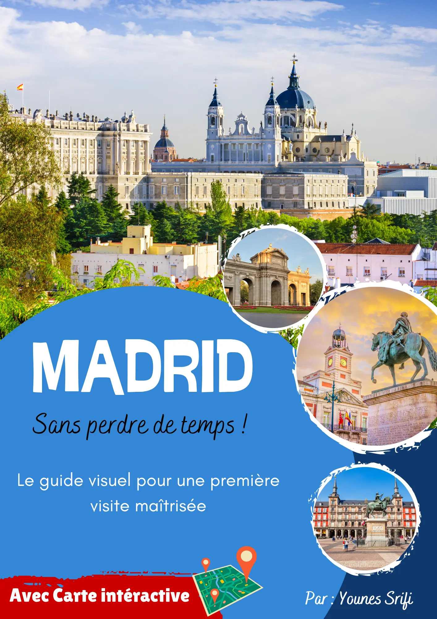 Guide Madrid sans perdre de temps Couverture du guide Madrid sans perdre de temps de TravelOptim pour préparer un séjour à Madrid avec itinéraires, conseils pratiques et carte interactive.