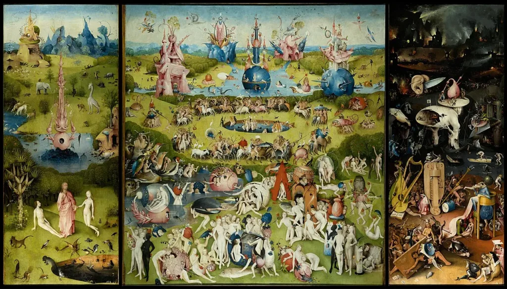 Le Jardin des délices, célèbre triptyque de Jérôme Bosch exposé au musée du Prado à Madrid.