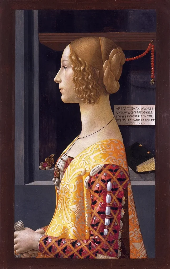Portrait de Giovanna Tornabuoni, œuvre de Domenico Ghirlandaio exposée au musée Thyssen-Bornemisza à Madrid.